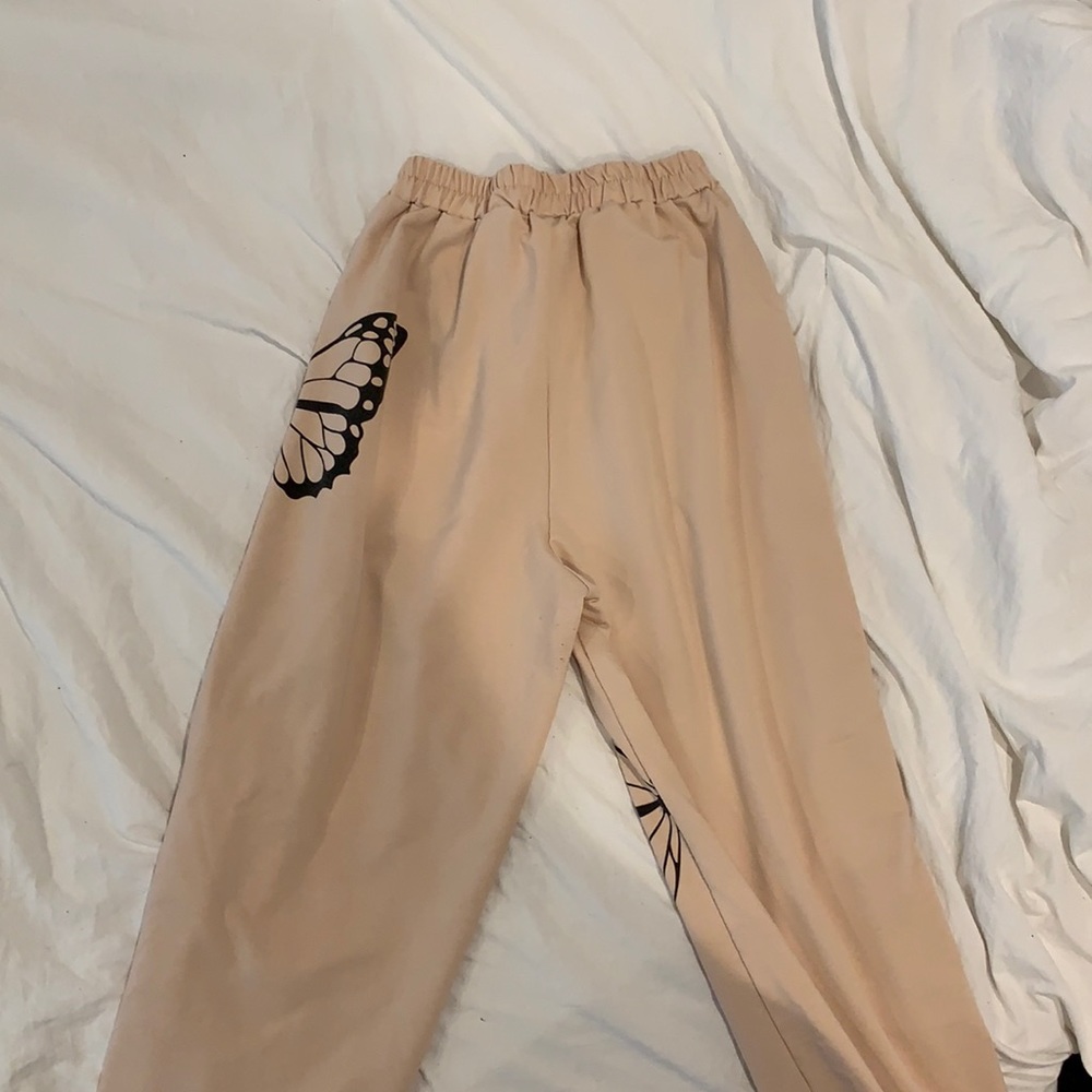 Tan butterfly sweatpants